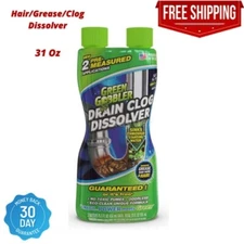 Green Gobbler DISSOLVE Liquid Hair & Grease Clog Remover / Drain Opener /Cleaner