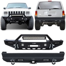 Vijay Steel Front And Rear Bumper Fits 1984-2001 Jeep Cherokee Xj Wwinch Plate