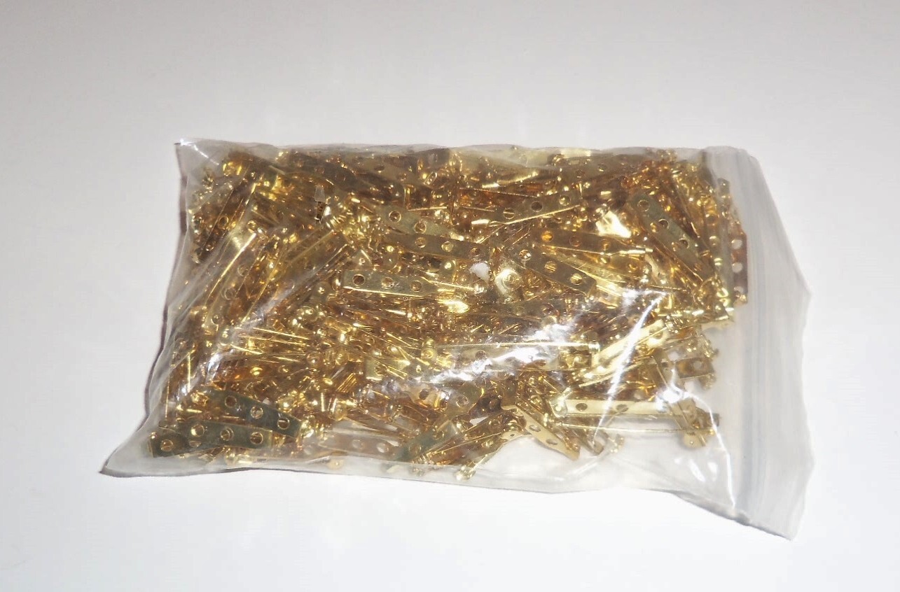 Jewelry Findings Crafts Brooch Pin Back 275 Ct. 3 Sizes Gold Tone