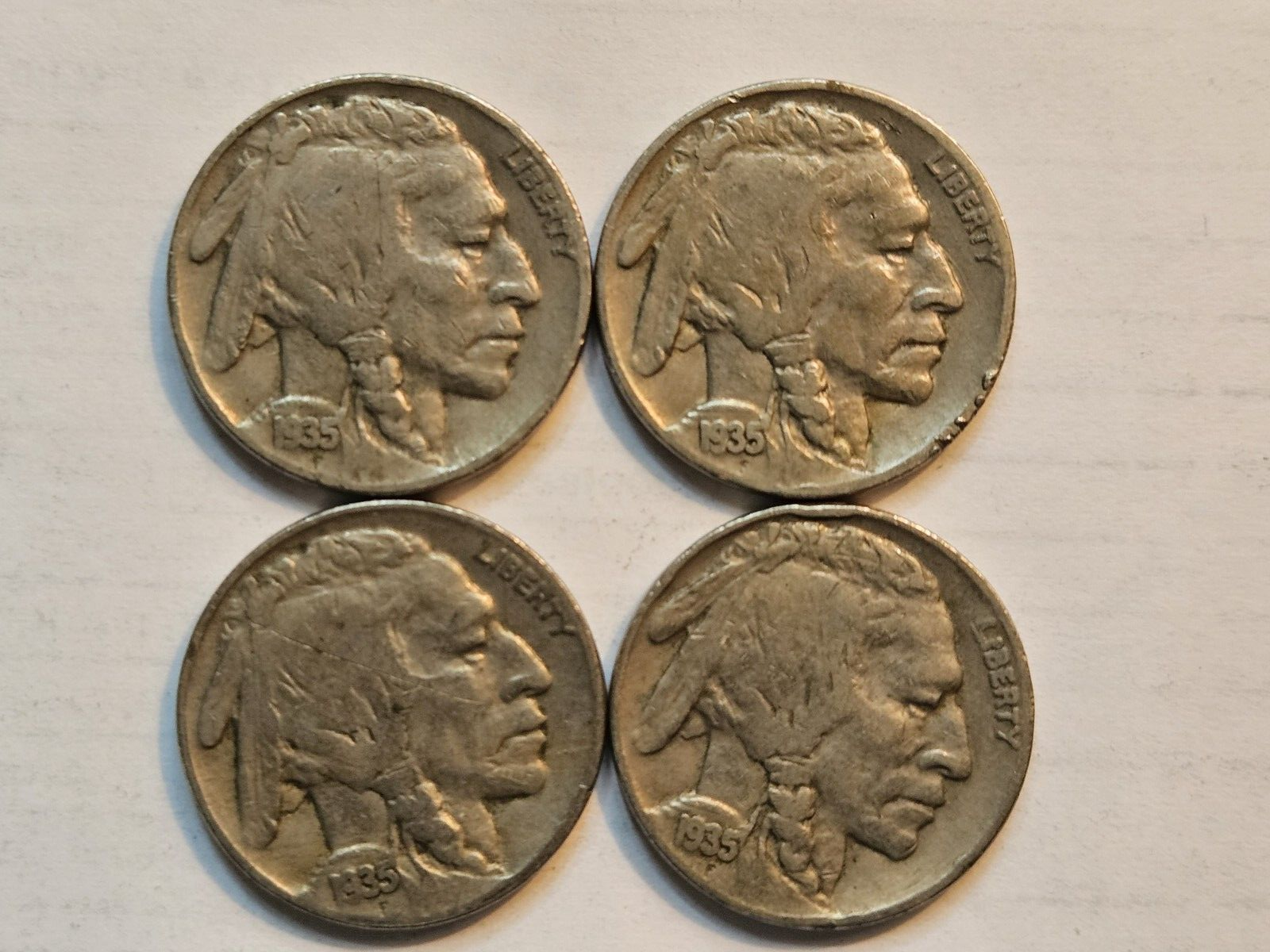 Lot of 4 1935P Buffalo Nickels eBay