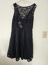 David's Bridal Women's Black Lace Dress Mini Sz 10 Little Black Dress