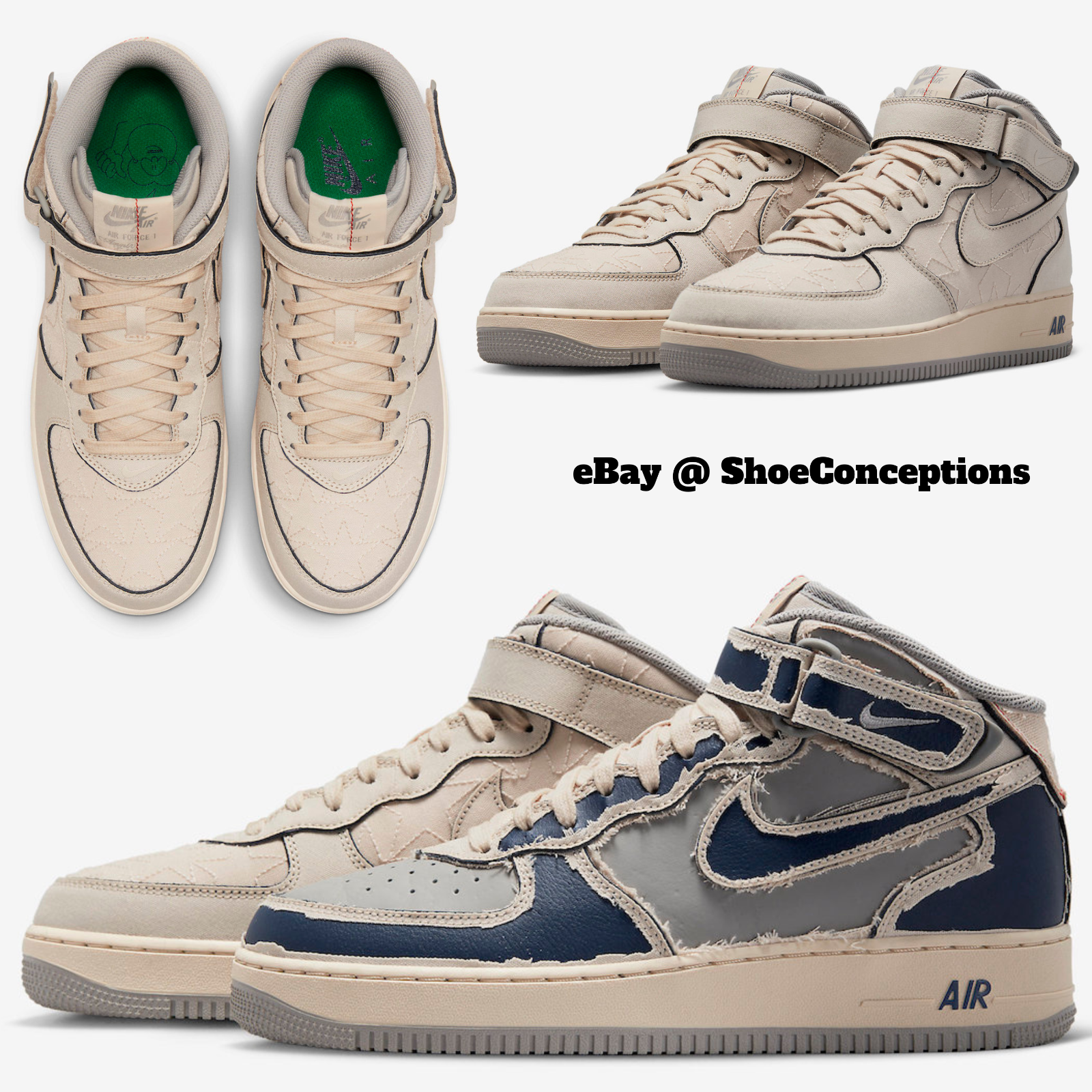 Nike Air Force 1 Mid '07 LX Shoes "Tear Away" Pearl White  DZ5367-219 Men's Sizes