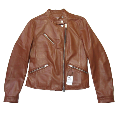 NWT COACH Uptown Racer in Saddle Sheep Leather Motorcycle Moto