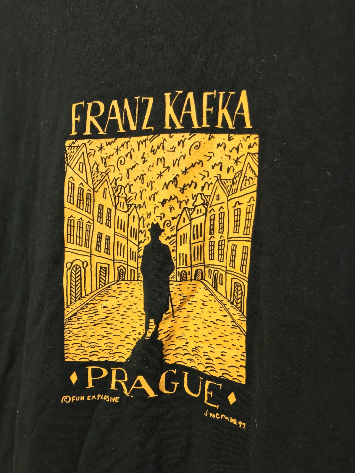 古着 90s Art Praha Handmade 「Franz Kafka」 作家 スクエア アート T ...