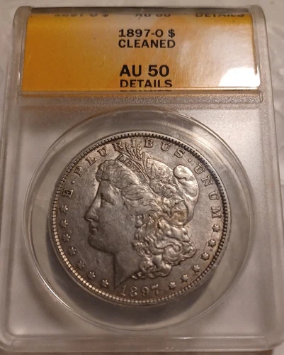 1897-O Morgan Silver Dollar ANACS AU-50 Cleaned