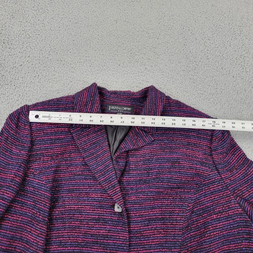 Kasper & Company ASL Womens 22W Purple Viscose Heather Button Long Sleeve - Picture 6 of 9