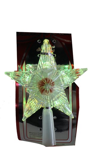 6" Light Up Clear Star, Light Weight, battery operated, Christmas Tree Topper - 第 1/10 張圖片