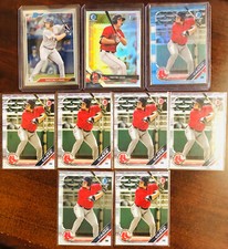 TRISTON CASAS 9-Card Lot Sky Blue Refractor, Base, 1st Bowman Refractor RED SOX