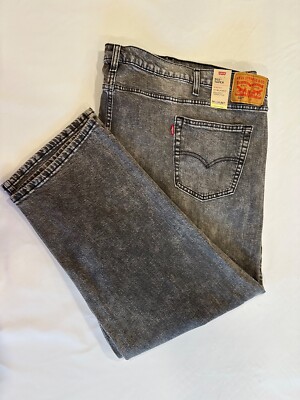 Levi's 502 Taper Regular Stretch Fit Gray Jeans Size W58 X L32