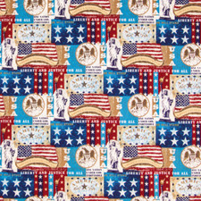 Patriotic Patchwork Cotton Calico Fabric