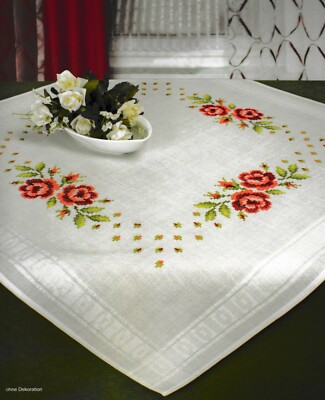  ''Roses'' Tablecloth Kit for Embroidery Schafer 6835-230
