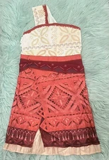 Disney Moana 2 Costume Dress Girls Size 6 Orange Dress Up Halloween NEW