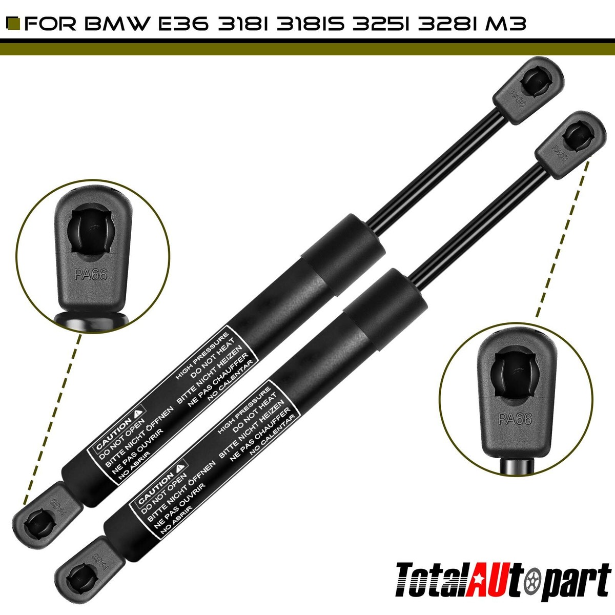 2x Rear Trunk Lift Supports For BMW E36 318i 325i 328i M3 1992-1999 - Gas Struts, Easy Install 6 thumbnail image