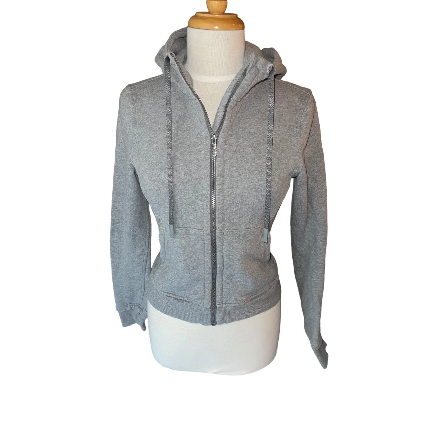 Lululemon Press Pause Jacket Women's size 4 Full Zip Hooded Light Gray