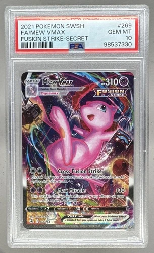 98537330 Mew VMAX 2021 Pokemon Sword & Shield Fusion Strike #269 PSA 10