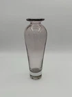 Vintage Blenko hand blown art glass vase purple amethyst color 10” Tall