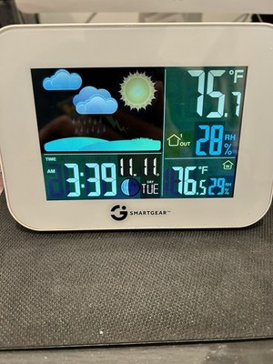 Smart Gear STG-5939-KB White Wireless Indoor/Outdoor LCD Weather Station Sensor
