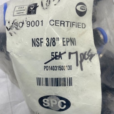 PACK OF 7 SPC NSF-3/8-EPNI Speed Controller Union 3/8'' Tube to 1/4'' Tube