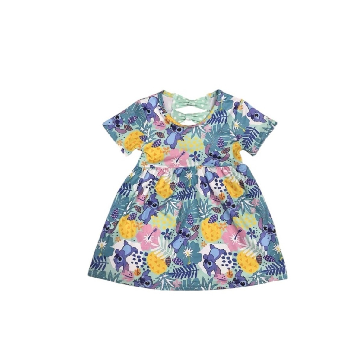 New Boutique Tropical Stitch Short Sleeve Dress Disney Parks Lilo and Stitch