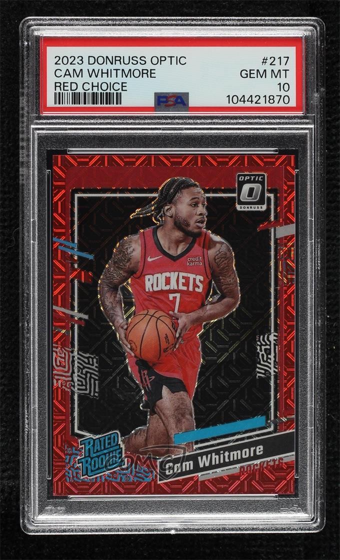 2023-24 Donruss Optic Choice Red Prizm 34/88 Cam Whitmore PSA 10 Rookie RC 14t3