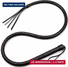 Non-Functional Decorative Black Prop Whip for for Halloween Costume- Cat, Cowboy