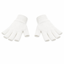 ADULTS Fingerless Gloves Men's Women's Winter Warm Stretch Black Soft Unisex UK