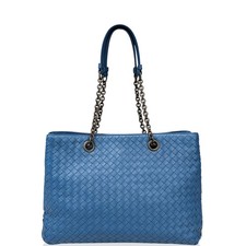 Bottega Veneta Tote Bag Blue Calfskin Intrecciato ym030126c9
