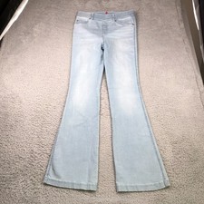 Spanx Jeans Womens M 30x34 Pull On High Rise Flared Stretch Light Wash Denim