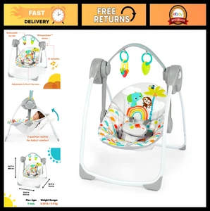 Portable Baby Swing avec de la musique - Design automatique compact pour les nouveaux-nés, Unisexe