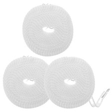 3Pcs 32.8ft Windproof Nylon Clothesline Widen Clothes Drying Rope White
