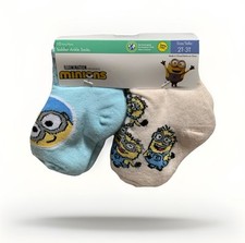 NEW Minions Multicolor Print  Solid Toddler Ankle Socks 10ct Size 2T-3T