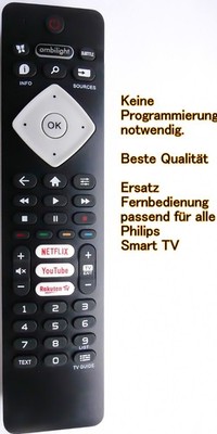 Ersatz Fernbedienung für Philips TV 55PUS8106/12, 50PUS7906/12, 55PUS7956/12