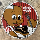 VINTAGE PIGGLY WIGGLY GROCERY STORE 12 INCH PORCELAIN ENAMEL SIGN