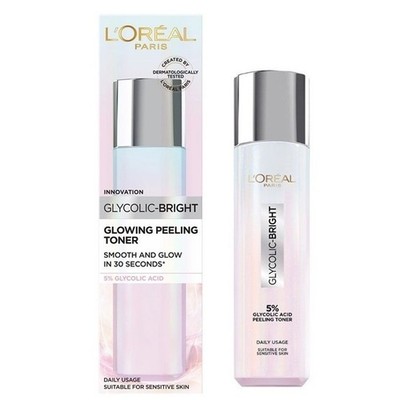 L'Oreal Paris Glycolic-Bright Glowing Peeling Toner Reduce Dark Spots Skin 128ml