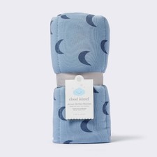 Rayon from Bamboo Jersey Quilted Blanket - Moons - Blue