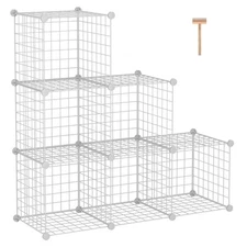 Wire Cube Storage, 6 - Cube Organizer Metal C Grids, Modular Shelves Units, S...