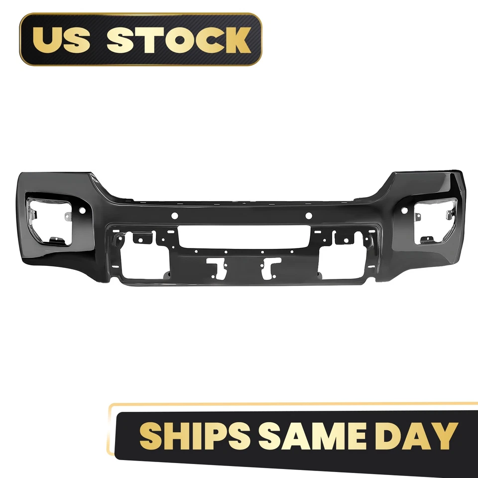 Primed Front Bumper Face Bar For 2015-2019 GMC Sierra 2500 HD 3500 HD W/ Sensors - Imagem 2 de 4