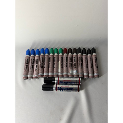 #ad Lot of 17 Sanford King Size Permanent Markers Striped and Magnum 44 SMELLY WORKS $125.00