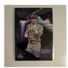 Topps 2025 Chrome Black Jackson Merrill Purple /75 Padres #69