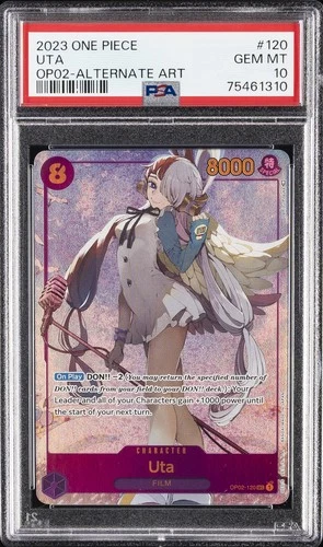 2023 ONE PIECE OP02-PARAMOUNT WAR ALTERNATE ART #120 UTA PSA 10