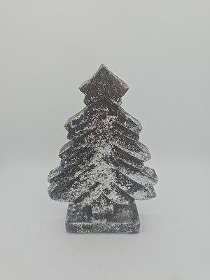 Rustic Flocked Tree Sm 9''  Wooden Christmas Decor 