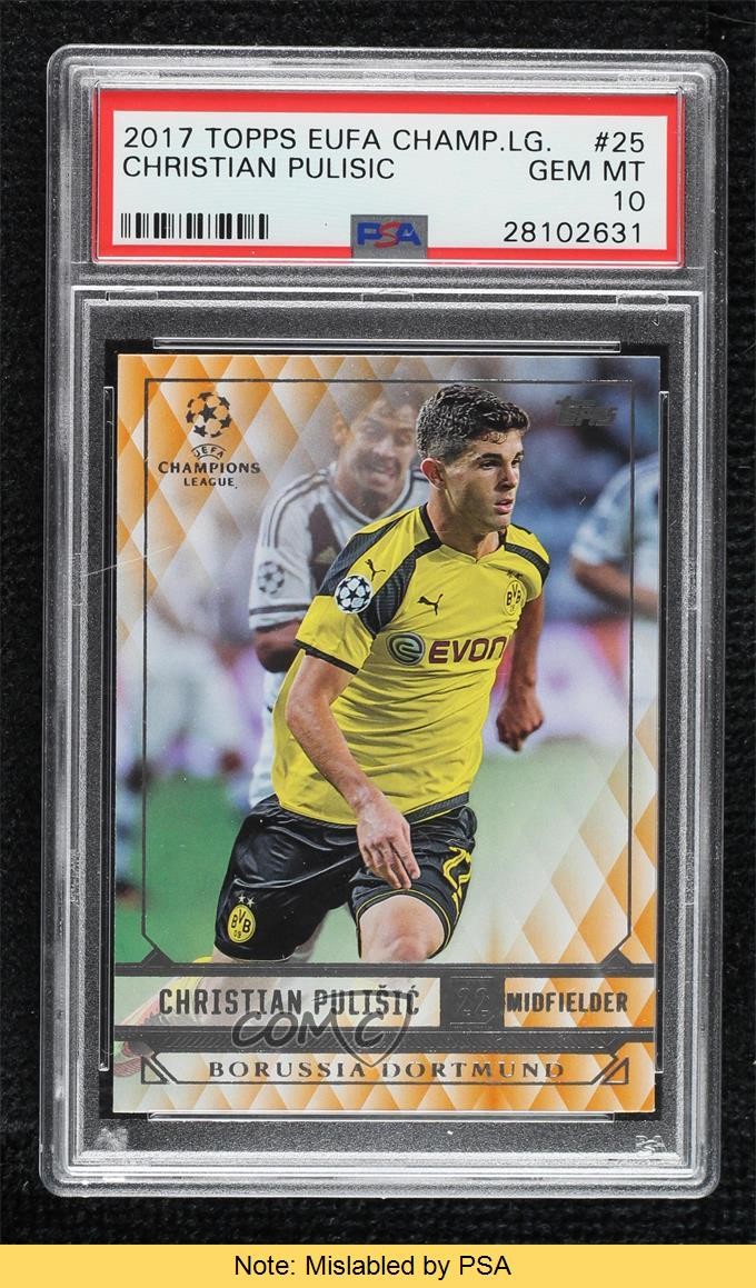 2016 UEFA Champions League Showcase Christian Pulisic PSA 10 Rookie RC READ 0v5c
