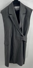 Ganni Grey Sleeveless Classic Vest Dress - Size 38