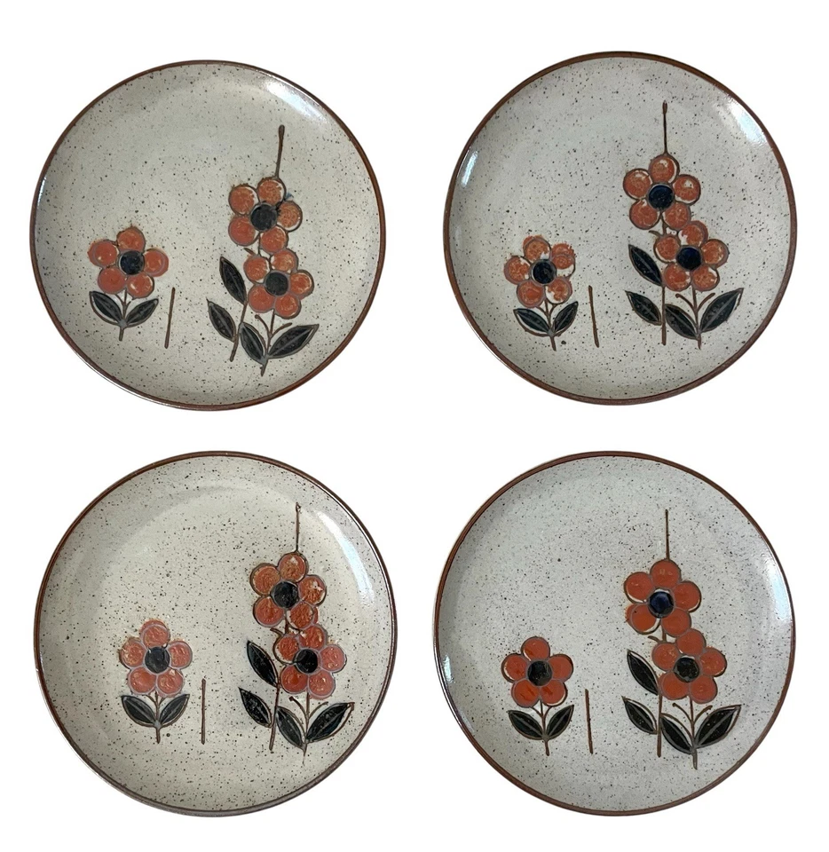 Juego de 8 tazas y platos artesanales vintage Otagiri Japón café floral. MCM Foto 2 de 4