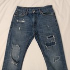 MEN'S LEVI'S 513 DISTRESSED PATCHES HOLES RIPS SIZE 31 X 32 — photo 1