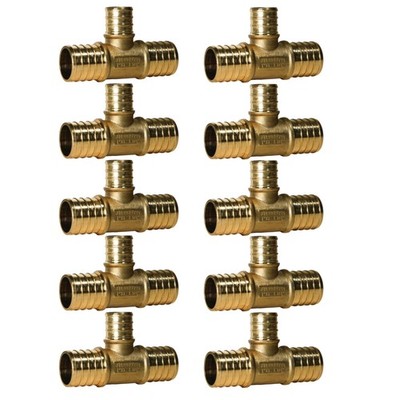 1 x 1 x 3/4 Inch Pex Reducing Tee B Crimp Version 25-1-6=10X Fitting 10 PCS