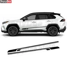 2Pcs Car Door Side Skirt Sticker for Toyota RAV4 Racing Stripes Body Decor Decal