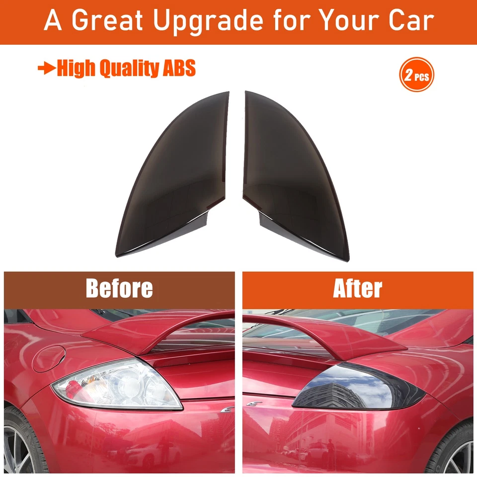 Cubierta protectora de moldura negra ahumada de luz trasera ABS para Mitsubishi Eclipse 2006-11 Foto 2 de 4