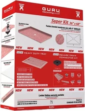 GURU USA Presloped Shower System -PVC/36" x 60"/Without Drain / Center Placement