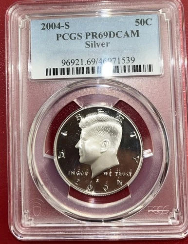 2004-S Proof 90% Silver Kennedy Half Dollar PCGS PR69DCAM - Almost Perfect!!